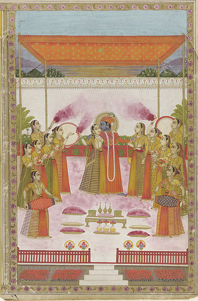 Datei:Holi Festival Krishna Radha and Gopis.jpg