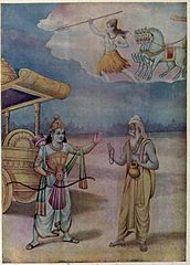 Datei:Vyasa tells about the magics of Shiva to Arjuna.jpg
